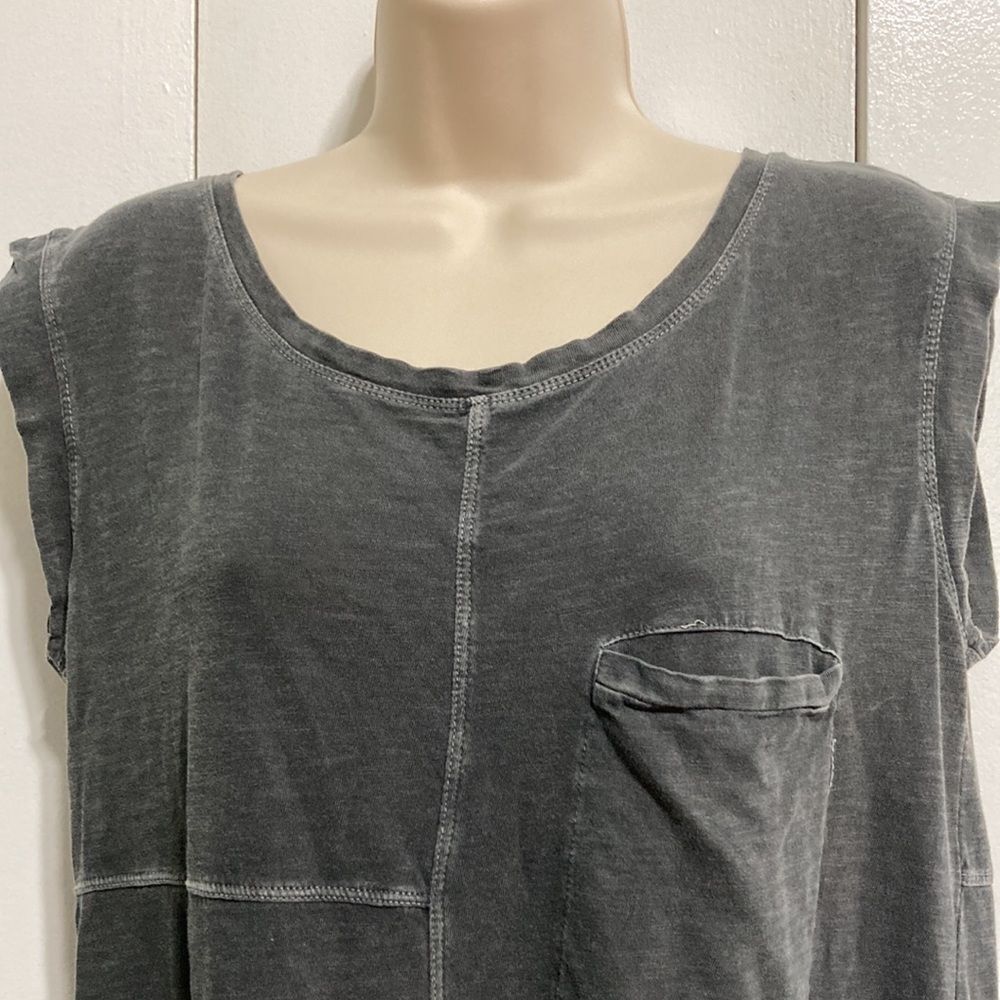 Patch Rag Slub Le Cote Gray Pocket Alternative Apparel Dress Womens Large - Picture 8 of 16